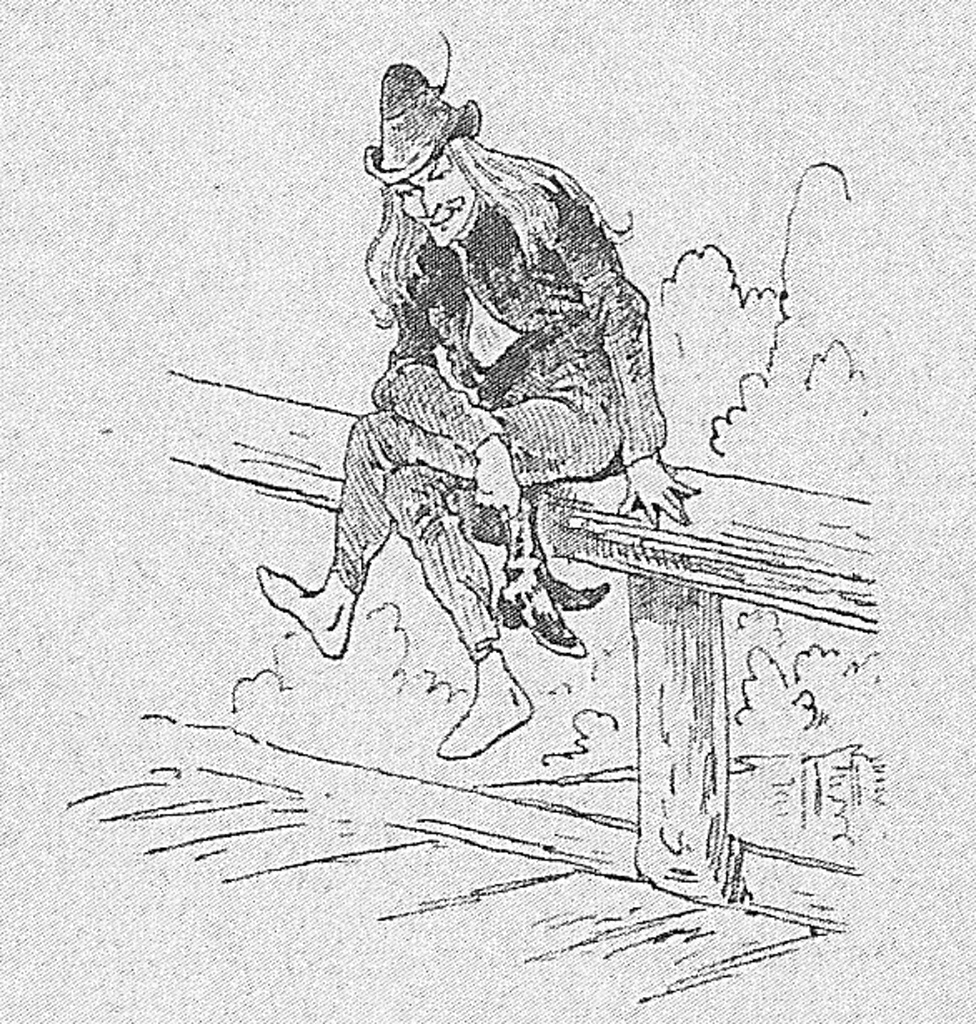 Ilustrace K. L. Thumy k pověsti Vodník od hradčovického mostu, zpracované Josefem B. Kolářem-Kochovským